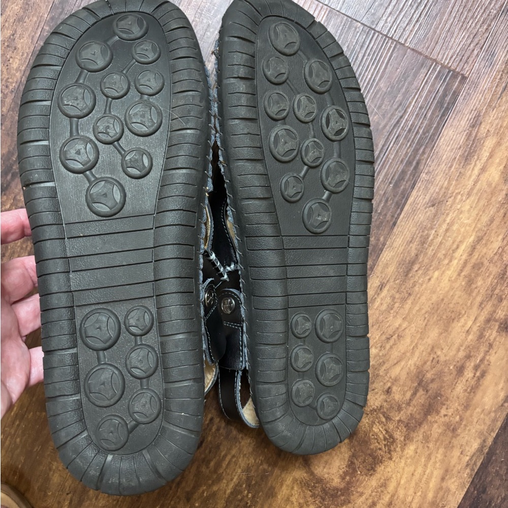 HSY Men's Sandal Fashion Slip On Black Leather Closed Toe Sandals Size 13 - Picture 6 of 7